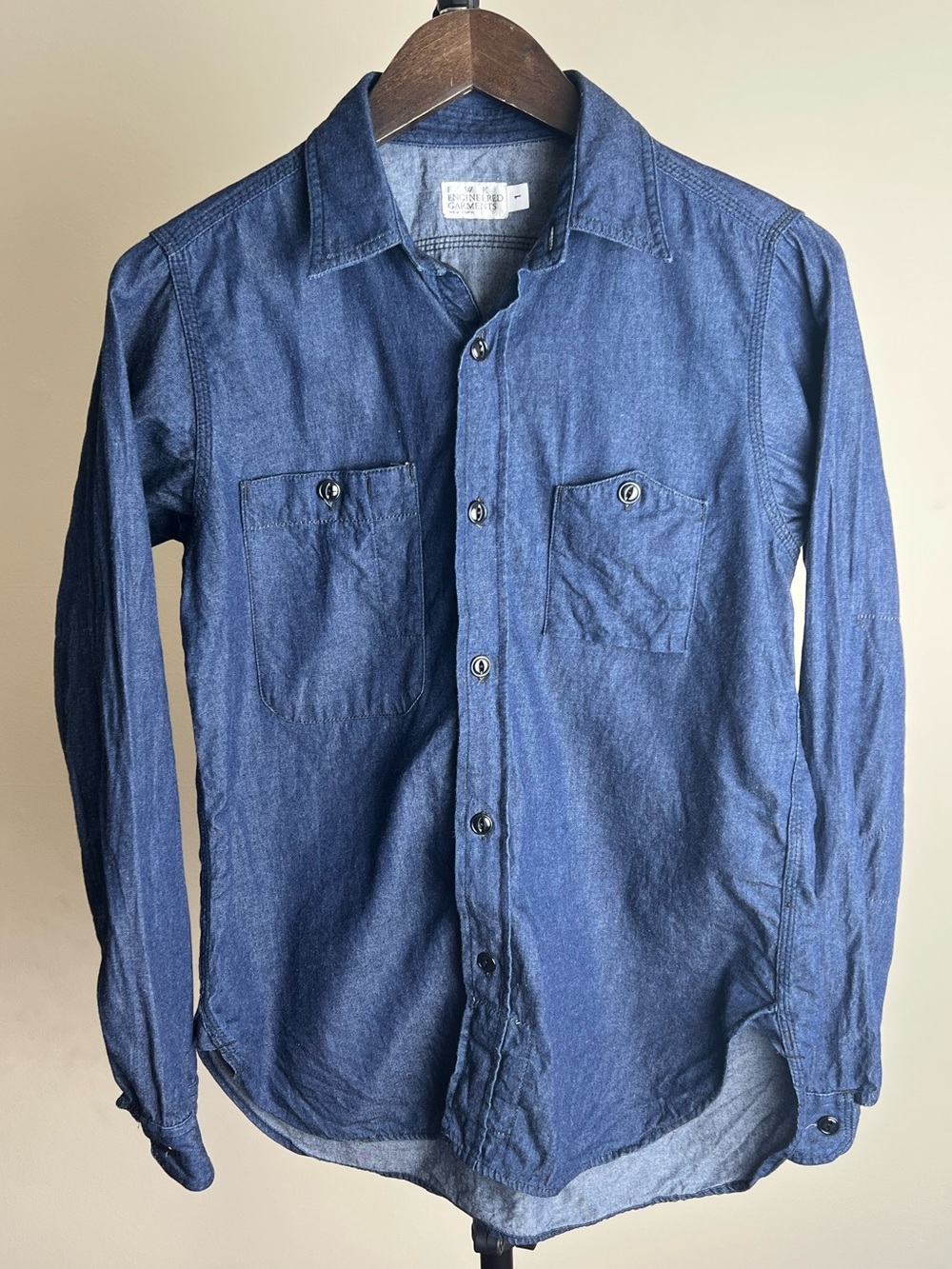 FWK Engineered Garments Chambray Shirt Small 100% Cotton Made in New York